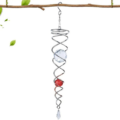 Napfogó szélpörgető dekoratív spirális spirális szélpörgető bámulatos golyós spirális farok szélforgató stabilizátor függő kristályok