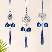 Zilas acis vēja zvans vēja zvani ar rokām piekarināmi mājai automašīnai iekšpagalms virtuve dārzs dārzs biroja dekorēšana bārkstis piekaramie zvani