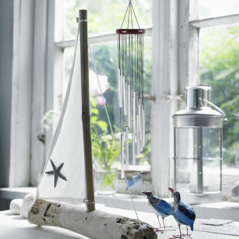 2 krāsu metāla eoliskais zvans karnīzes palodze Balkons dārza kulons vēja zvani Dāvanu dekors fotogrāfija rekvizīti piekarināms pie sienas ornaments