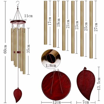 Money Tree 6 Tubes Wind Chimes Bell Good Luck Διακοσμήσεις Κρεμαστό Κουδούνι σπιτιού Σπίτι Κήποι Αυλές Διακοσμητικά Lucky Wind Chime