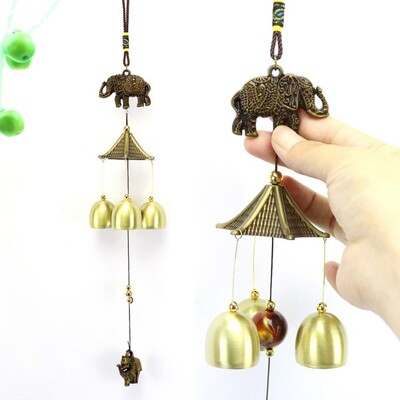 Pénzfa 6 csöves szélcsengő csengő Jó szerencsét dekorációk Otthoni csengő medál Otthoni kertek Udvarok Dekoratív szerencsecsengő