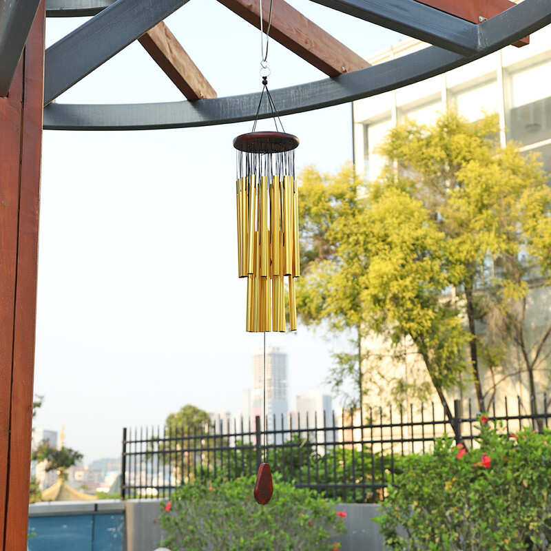 Liels 27 caurules vējzvans kapela zvani vēja sienas piekaramie ornamenti zvani āra pagalms balkons dārzs mājas dekors vējzvans