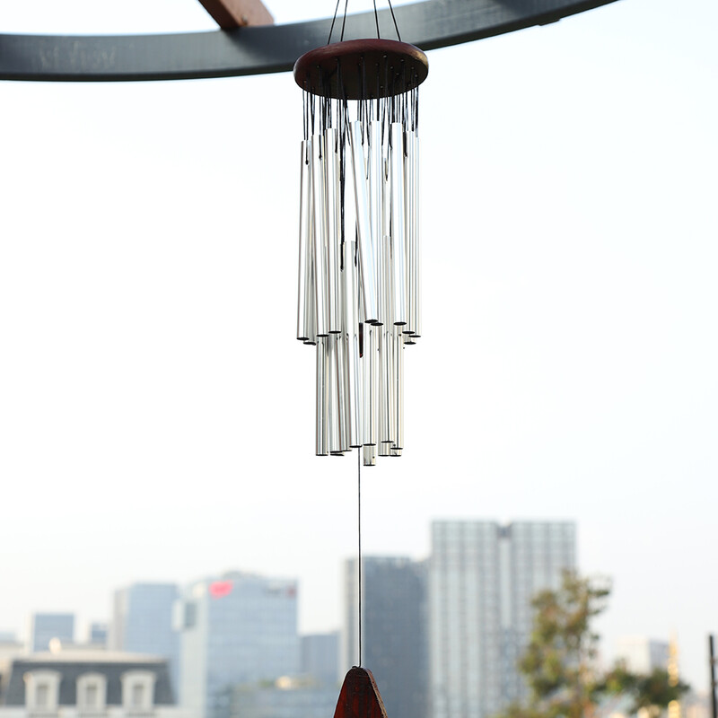 Liels 27 caurules vējzvans kapela zvani vēja sienas piekaramie ornamenti zvani āra pagalms balkons dārzs mājas dekors vējzvans