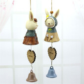 Húsvéti nyuszi szélcsengő beltéri függő szélharangok dekoratív kézműves medál kerti erkélyhez kültéri udvari ablakhoz