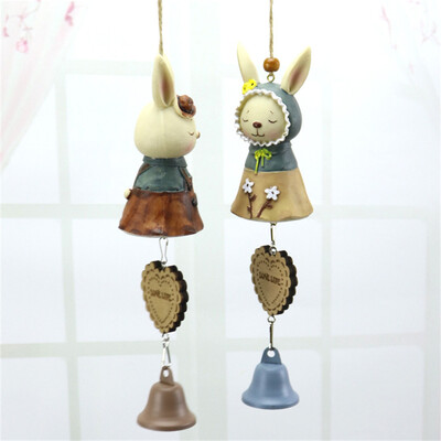 Великденско зайче Wind Chime Вътрешни висящи вятърни звънчета Декоративни занаяти Висулка за градински балкон Външен прозорец на двора