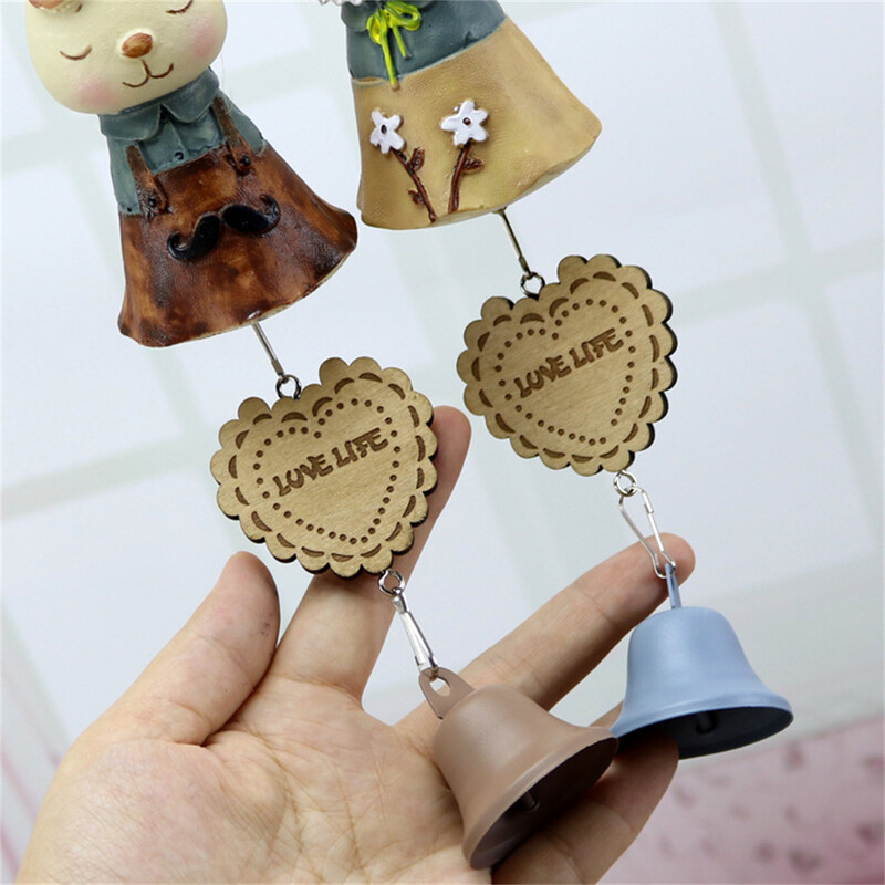 Húsvéti nyuszi szélcsengő beltéri függő szélharangok dekoratív kézműves medál kerti erkélyhez kültéri udvari ablakhoz