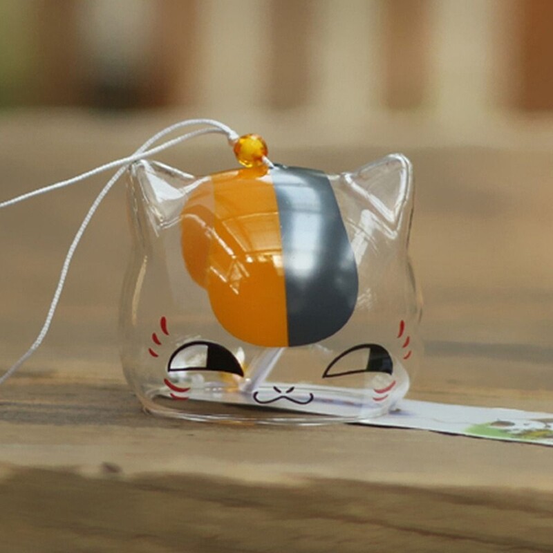 1db átlátszó üveg macska mintás szélcsengő Kreatív japán macska medál otthoni kerti függő dekoráció barkács ajándék
