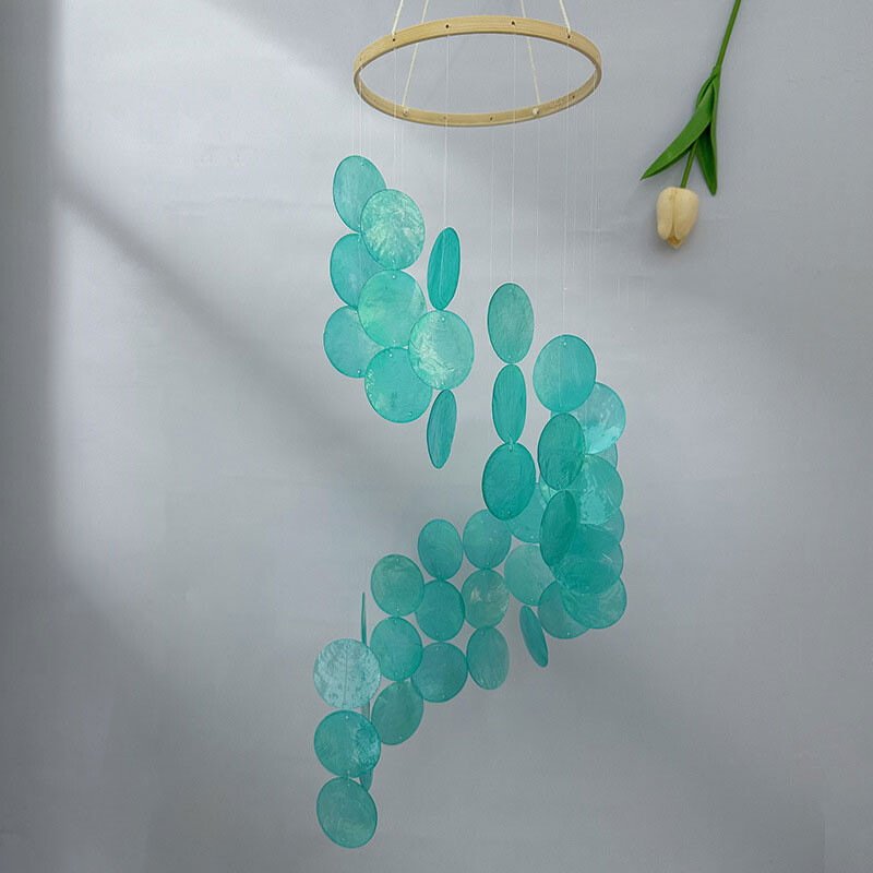 Jauns Natural Shell vēja zvana piekarināmais kulons guļamistabām Logi Balkoni Dārzi Apdare Bērnu Bērnudārzs