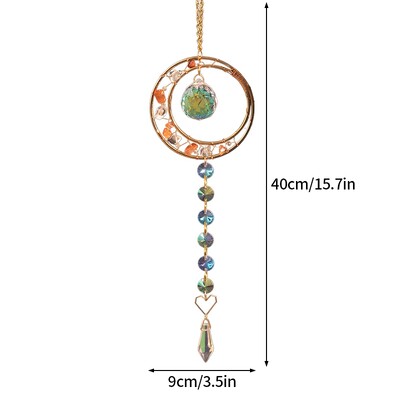 Saules ķērāju piekariņi Krāsaini dzīvības koka vēja zvani DIY auto piekarināms varavīksnes veidotājs mājas dārza estētiskā kristāla dekorācija