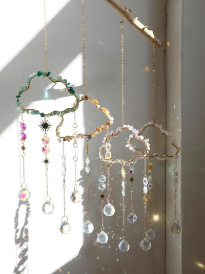 Cloud Suncatcher Zidni viseći kristal Wind Chime Rainbow Maker Light Catcher Dodaci za automobil Božićni kućni dekor Hvatač sunca