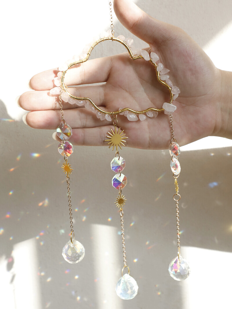 Felhős napfogó falra akasztható kristály szélcsengő szivárvány készítő fényfogó autós kiegészítők karácsonyi lakberendezés napfogó