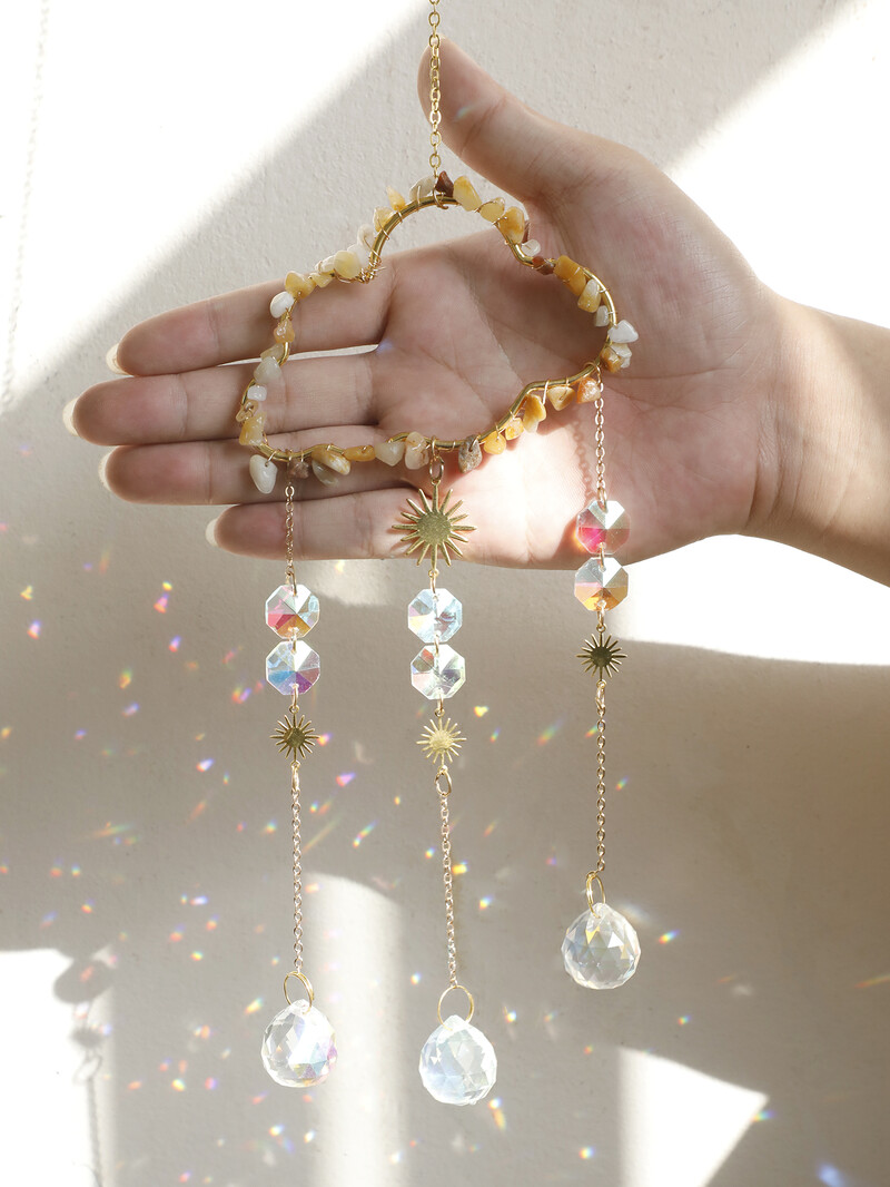 Felhős napfogó falra akasztható kristály szélcsengő szivárvány készítő fényfogó autós kiegészítők karácsonyi lakberendezés napfogó