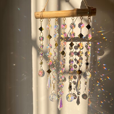 Fantasy Crystal Wind Chime Viseći prozor Sobna iluzija Duga Viseća zidna dekoracija Poklon hvatač sunca