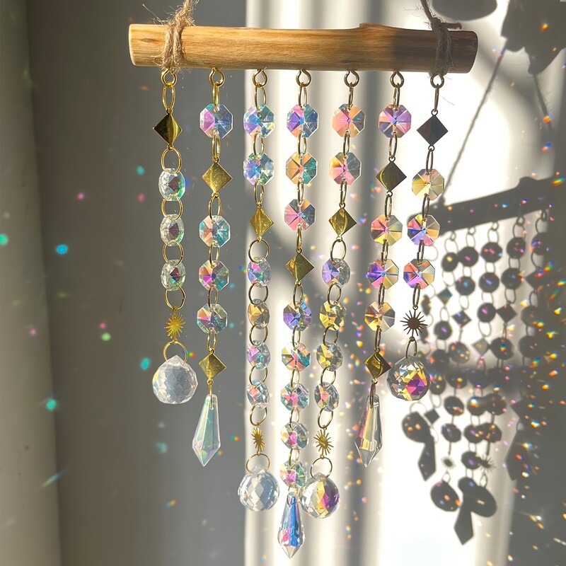 Fantasy Crystal Wind Chime Viseći prozor Sobna iluzija Duga Viseća zidna dekoracija Poklon hvatač sunca