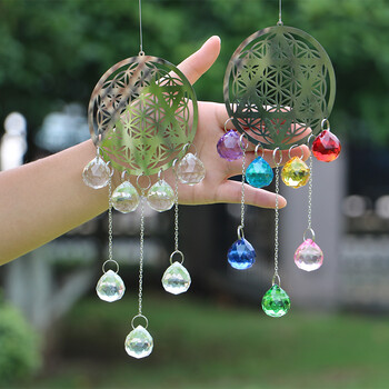 1 ΤΕΜ Crystal Suncatcher Τσάκρα Χρώματα Μπάλες Κρεμαστό Παράθυρο Πρίσμα Κρεμαστό Κρεμαστό ουράνιο τόξο Suncatcher Χριστουγεννιάτικη διακόσμηση σπιτιού