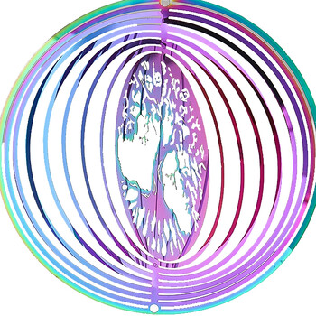 3D Color Gradient Wind Chime Spinner Spiral Ball Περιστρεφόμενο άγκιστρο δέντρο της ζωής Catcher Εξωτερική αυλή Κρεμάστρες κήπου Διακόσμηση σπιτιού