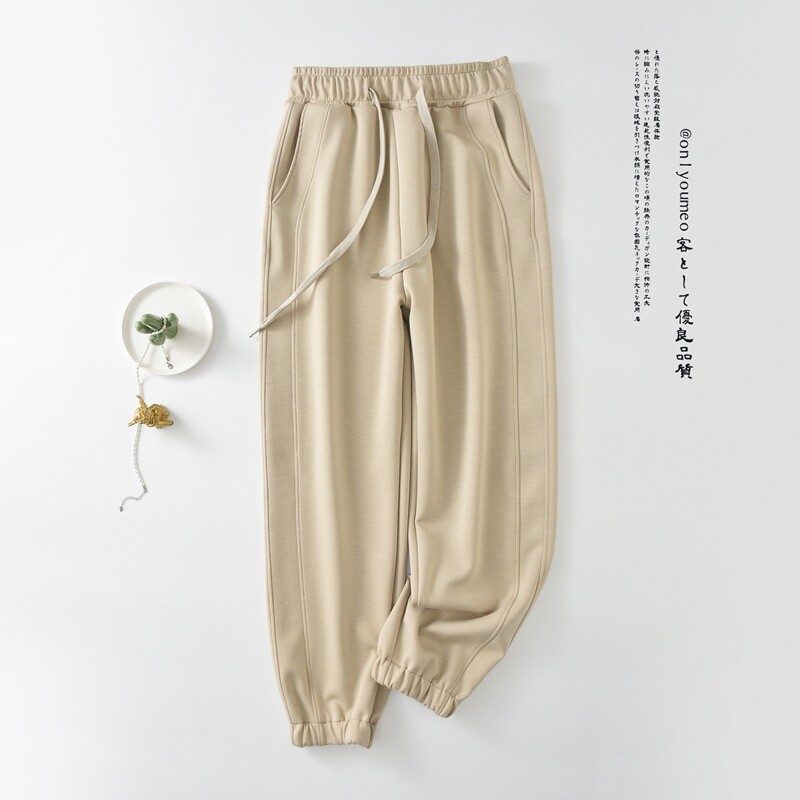 Egyszínű folyékony pamut melegítőnadrág női tavaszi ősz új univerzális karcsúsító hárem nadrág alkalmi mini melegítőnadrág