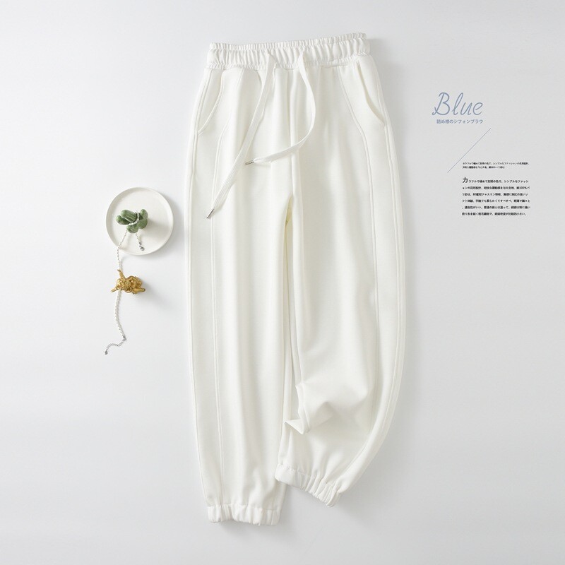 Egyszínű folyékony pamut melegítőnadrág női tavaszi ősz új univerzális karcsúsító hárem nadrág alkalmi mini melegítőnadrág