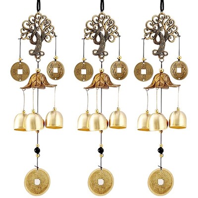 Vintage Wind Chime Διακόσμηση Τοίχου Πόρτας Σπιτιού Ευημερούσα Χρήματα Δέντρο Wind Chimes Bell Κρεμαστό σπίτι Κήπος Good Lucky κρεμαστή διακόσμηση