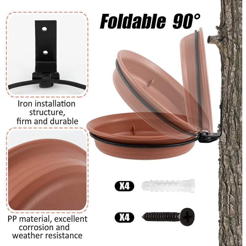 2db Kolibri etetőtálca kültéri, nagy kapacitású madáritató etetőtálca Kerti kiegészítők erős konzolos csavarokkal
