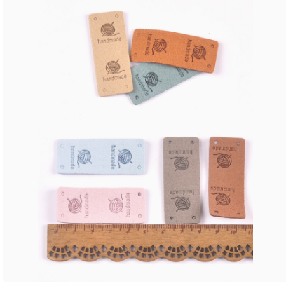 Spalvingas rankų darbo verpalų rutulio raštas Rankų darbo audinys Etiketės Audiniai Lipdukai Drabužiai „Pasidaryk pats“ etiketės vardinė lentelė 20 vnt / pakuotė