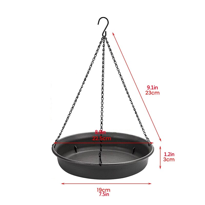 Piekarināms putnu barotavas āra vannas paliktnis Putnu ūdens dzērājs āra barotava Dārza pagalma apdare Plastmasas putnu barotava Mājdzīvnieku piederumi