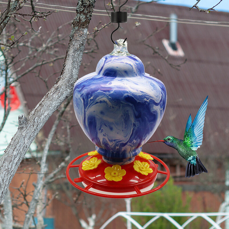 Kerti udvar dekoráció Praktikus madáretető ketrec Etető palack akasztó kampós virág kolibri etető itató