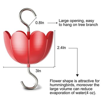 Τροφοδότης Hummingbird με Ant Guard από ανοξείδωτο ατσάλι στεγανό σχήμα λουλουδιών Ant barrier & Oriole feeders για εξωτερικούς χώρους Αίθριο κήπου