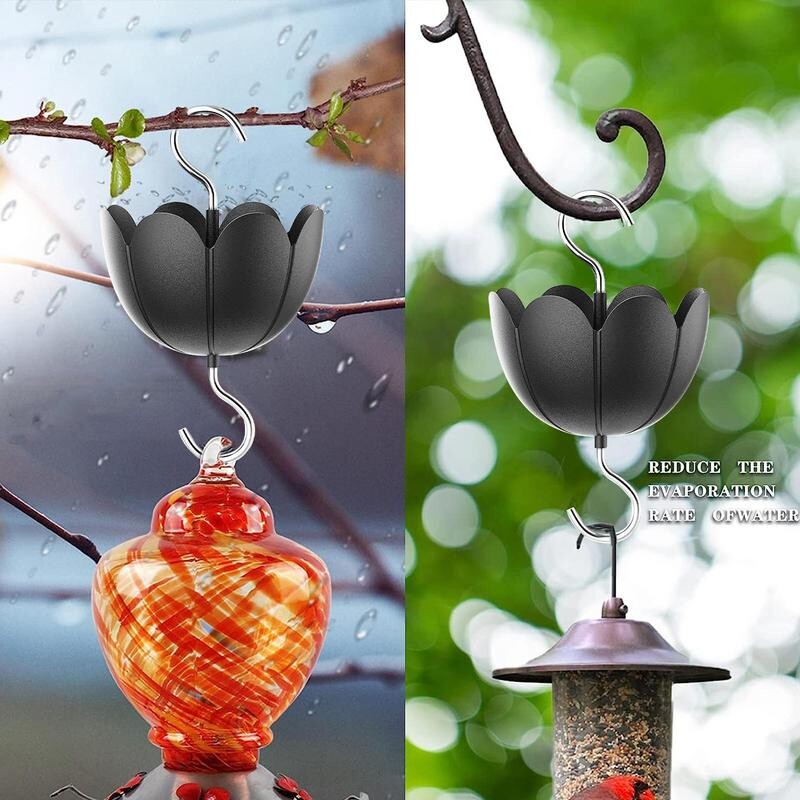 Kolibri etető hangyavédővel, rozsdamentes acél, szivárgásmentes virág formájú hangyakorláttal és rózsafüzéretetővel kültéri teraszkerthez