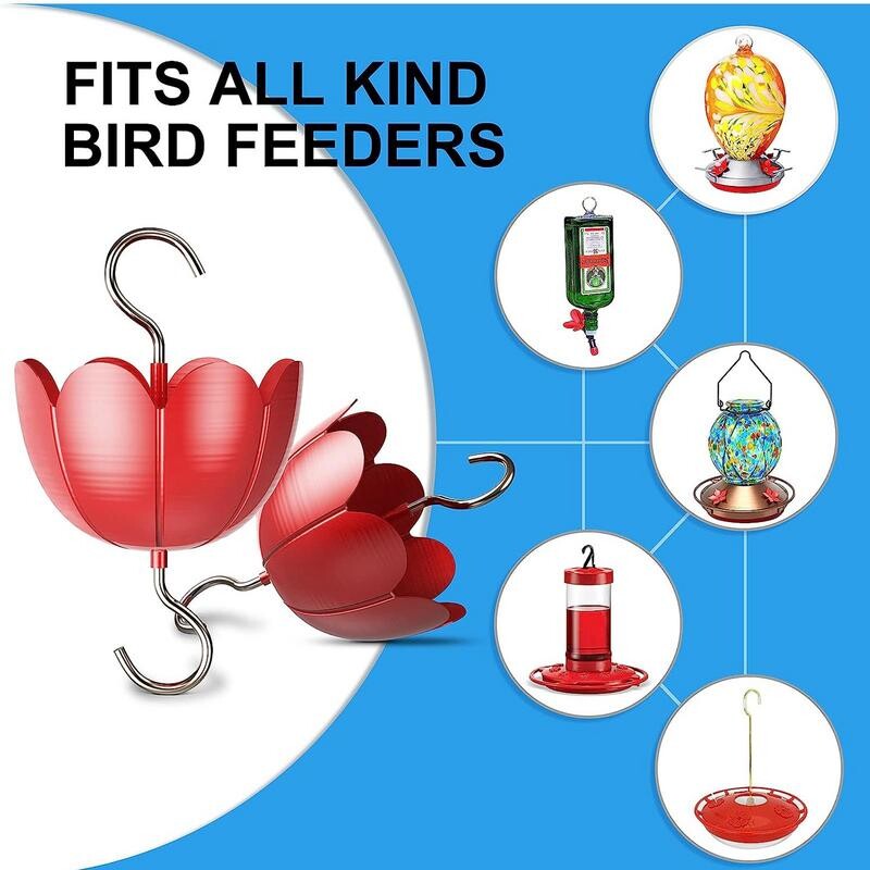 Kolibri etető hangyavédővel, rozsdamentes acél, szivárgásmentes virág formájú hangyakorláttal és rózsafüzéretetővel kültéri teraszkerthez