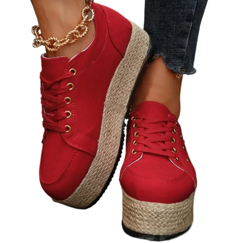 Női divat vászon alkalmi cipő Női tavaszi ősz új kerek orrú fűzős cipő Légáteresztő leopárdmintás tornacipő, nagy 43-as