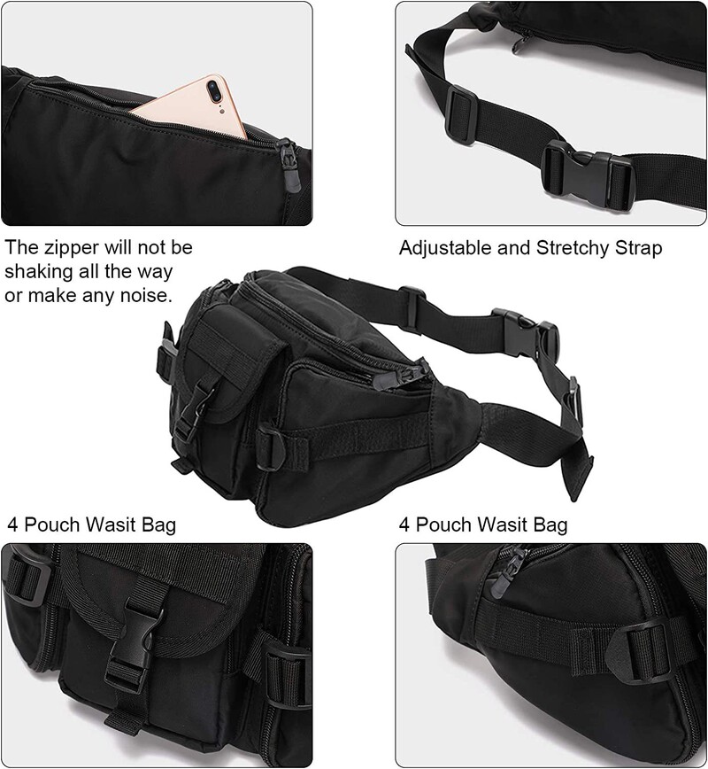 Muška taktička torbica oko struka, sportska, vodootporna, višenamjenska, čvrsta kamuflažna, lov, planinarenje, višenamjenska najlonska zgodan telefon