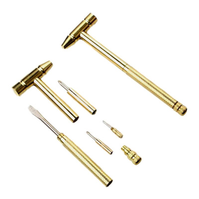 Νέο 6 σε 1 Micro Mini Multifunction Multi Brass Hammer 3 ειδών Μύτες κατσαβιδιών Pocket DIY Εργαλεία μικρό στρογγυλό σφυρί 5 σε 1