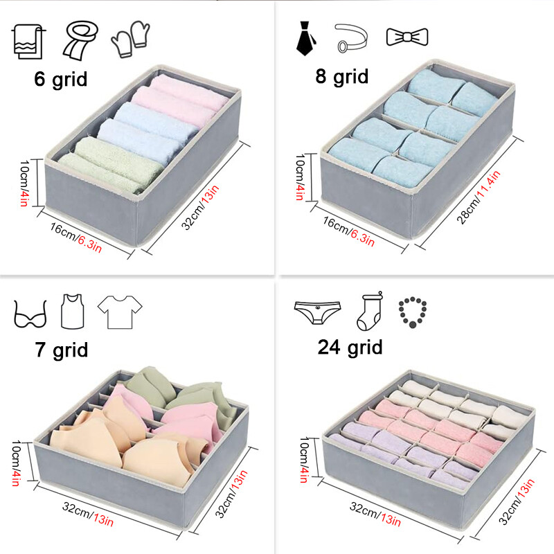 Szervező fehérneműhöz Zokni Melltartó Nadrág Sál Nyakkendő Tároló doboz Ruhásszekrény Fiók Szervezők Összehajtható tok fehérneműhöz Szervező