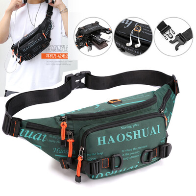 Augstas kvalitātes neilona Fanny Pack Sling krūšu soma vīriešiem Ūdensizturīgs daudzfunkcionāls ceļojumu vīriešu gurnu jostas jostasvietas somas skriešanai