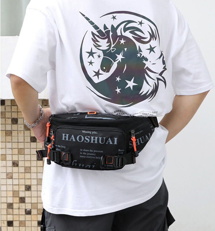 Augstas kvalitātes neilona Fanny Pack Sling krūšu soma vīriešiem Ūdensizturīgs daudzfunkcionāls ceļojumu vīriešu gurnu jostas jostasvietas somas skriešanai