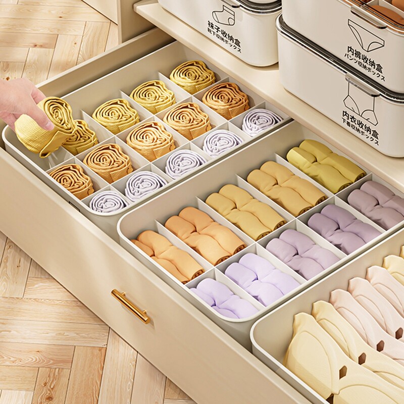 UFORU apakšveļas nodalījuma glabāšanas kaste, putekļu necaurlaidīga ar vāku lielas ietilpības guļamistabas zeķu uzglabāšanas kaste