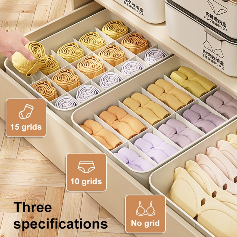 UFORU apakšveļas nodalījuma glabāšanas kaste, putekļu necaurlaidīga ar vāku lielas ietilpības guļamistabas zeķu uzglabāšanas kaste