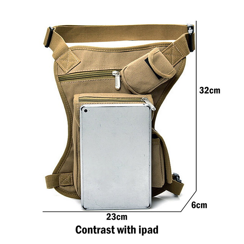 Férfi vászon legördülő lábtáska derék, alkalmi csomag öv csípő feneke katonai utazási többcélú futár válltáskák kerékpáros taktikai táska