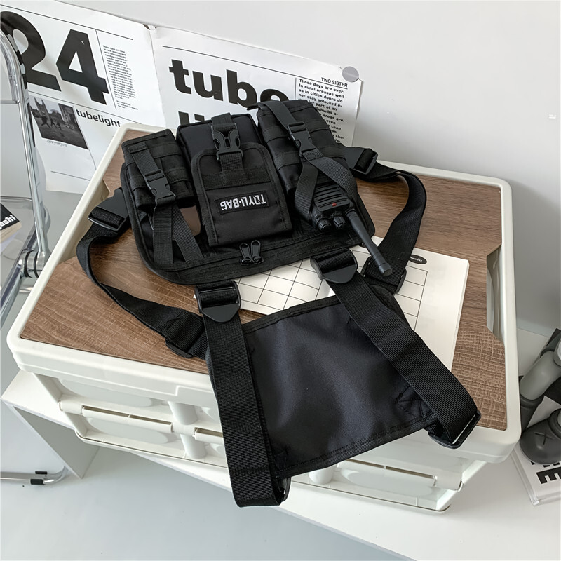 Krūšu soma Hip-hop Streetwear Vīriešu krūšu somas Modes Unisex Taktiskās Vestes Mugursomas Daudzfunkcionālas Sporta Ceļojumu Krūšu komplekts