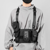 Hip Hop Tactical Techwear tehermellény táska férfi női többfunkciós állítható vízálló mellkasi táska motorkerékpár Sport Fanny Pack