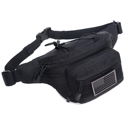 Tactical Fanny Pack katonai deréktáska csomag csípő pánttal rendelkező EDC táska állítható pánttal kempingezéshez, túrázáshoz, vadászathoz