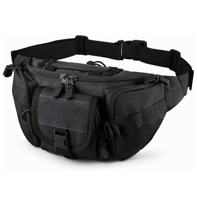 Tactical Fanny Pack, Military Waist Bag Pack ar US Patch Utility Hip Belt Bumbag āra makšķerēšanas pārgājieniem