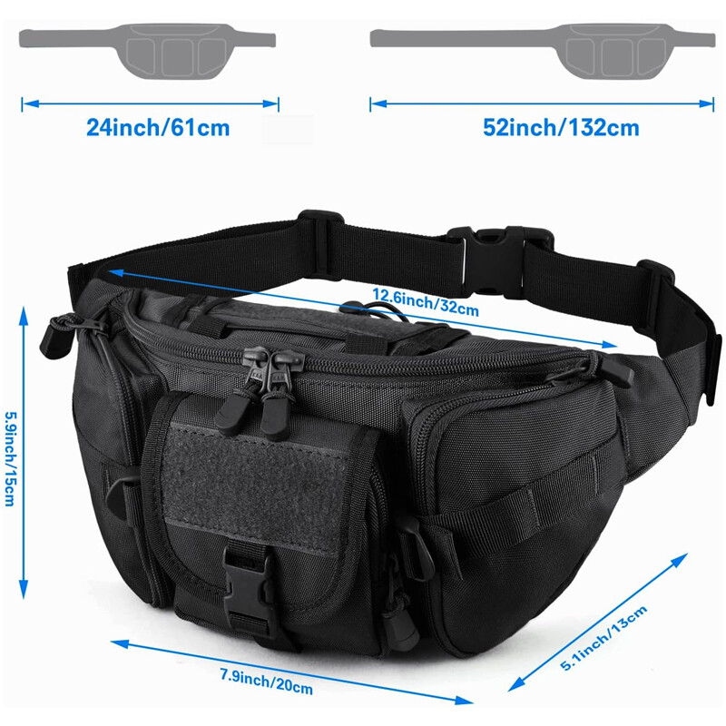 Tactical Fanny Pack, Katonai deréktáska csomag US Patch Utility csípőövvel a szabadtéri horgászathoz való túrázáshoz