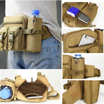 Αδιάβροχο Nylon Fanny Pack Ανδρική τσάντα μέσης Tactical Military Army Πεζοπορία για υπαίθριο κάμπινγκ Ζώνη ώμου Bum Αθλητικές τσάντες στήθους