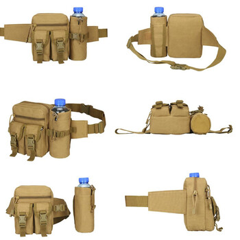 Αδιάβροχο Nylon Fanny Pack Ανδρική τσάντα μέσης Tactical Military Army Πεζοπορία για υπαίθριο κάμπινγκ Ζώνη ώμου Bum Αθλητικές τσάντες στήθους