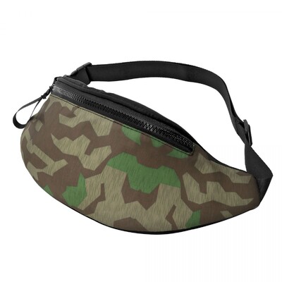Army Camo Camouflage Fanny Pack Női Férfi Egyedi Katonai Taktikai Crossbody deréktáska kerékpározáshoz Kemping Telefon Pénztartó