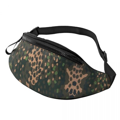 Army Camo Camouflage Fanny Pack Női Férfi Egyedi Katonai Taktikai Crossbody deréktáska kerékpározáshoz Kemping Telefon Pénztartó