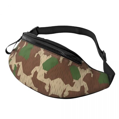 Army Camo Camouflage Fanny Pack Női Férfi Egyedi Katonai Taktikai Crossbody deréktáska kerékpározáshoz Kemping Telefon Pénztartó