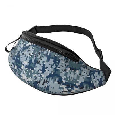 Army Camo Camouflage Fanny Pack Női Férfi Egyedi Katonai Taktikai Crossbody deréktáska kerékpározáshoz Kemping Telefon Pénztartó